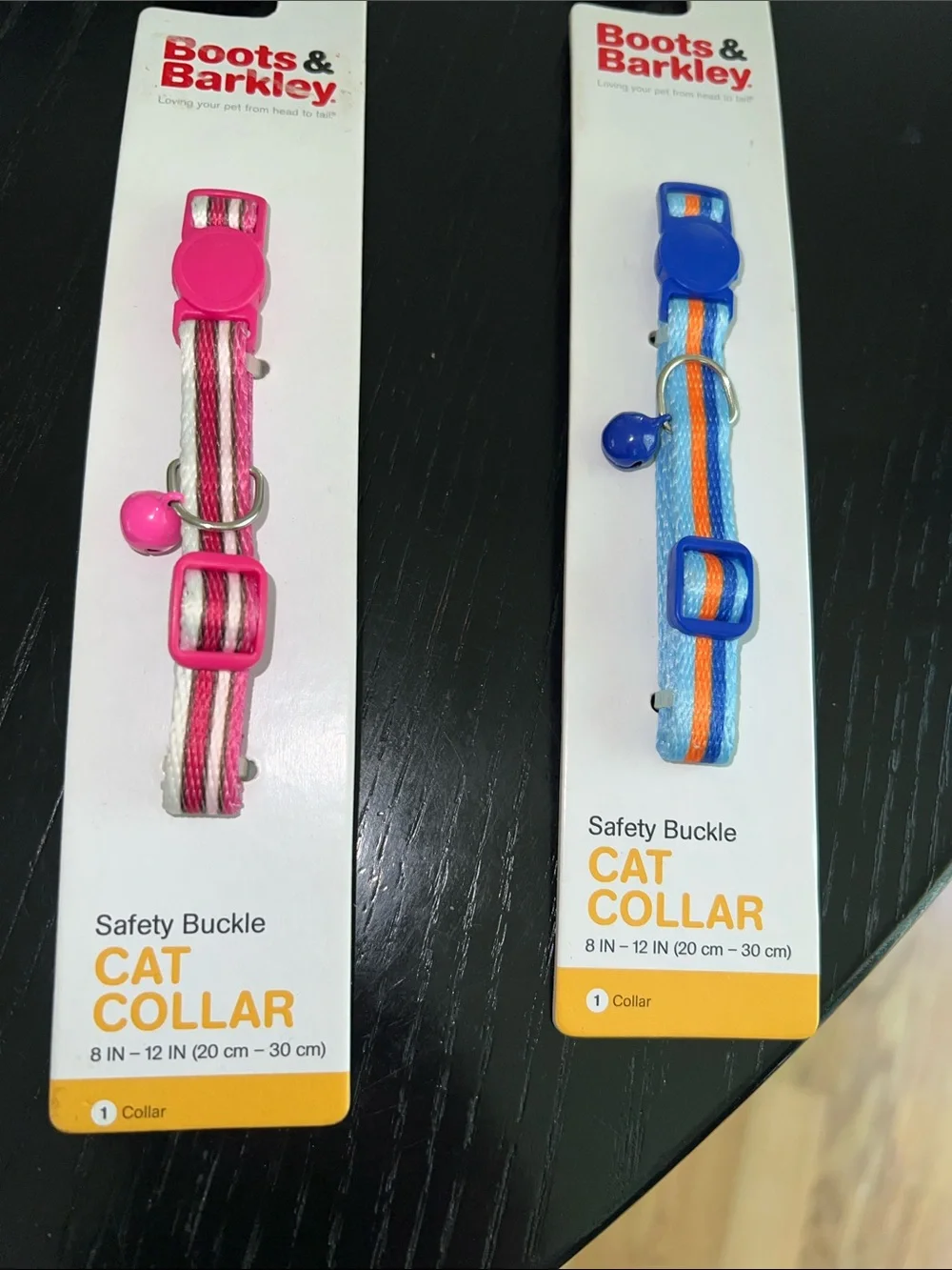 Boots & Barkley Cat Collar - Pink and Blue Striped Set